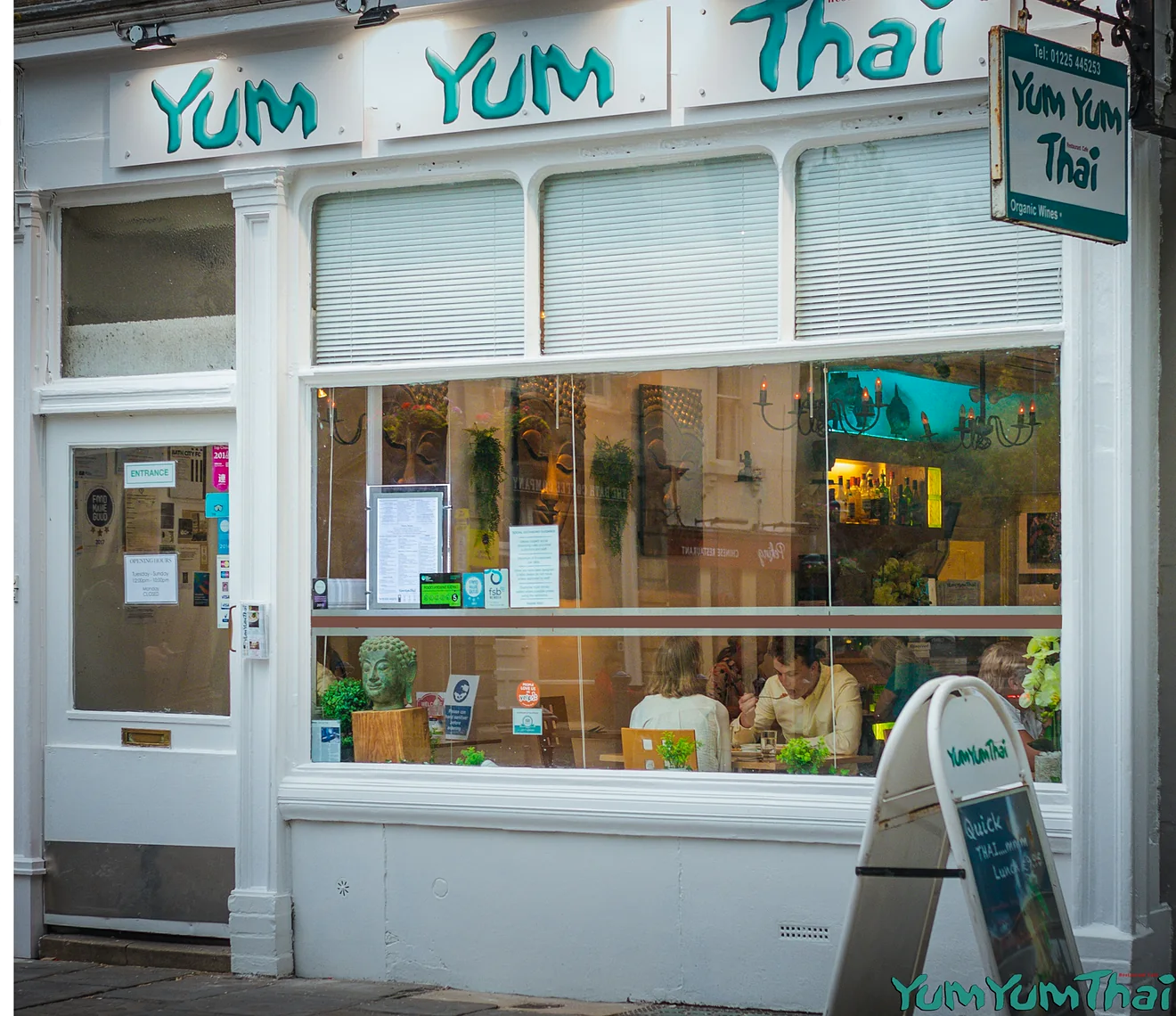 The real Yum Yum Thai storefront in Kingsmead Square